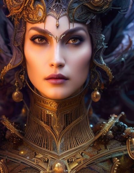 Witch Woman: Moonlit Portrait in Dark Fantasy Style