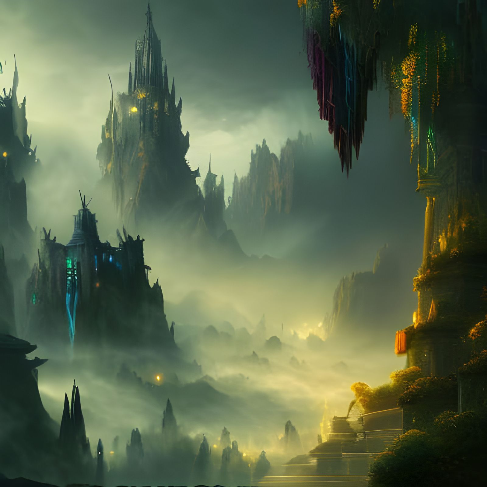 Detailed Fantasy Palace: Digital Matte Painting