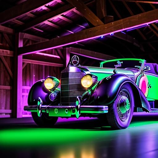 Neon Lit 1936 Mercedes Barn Find