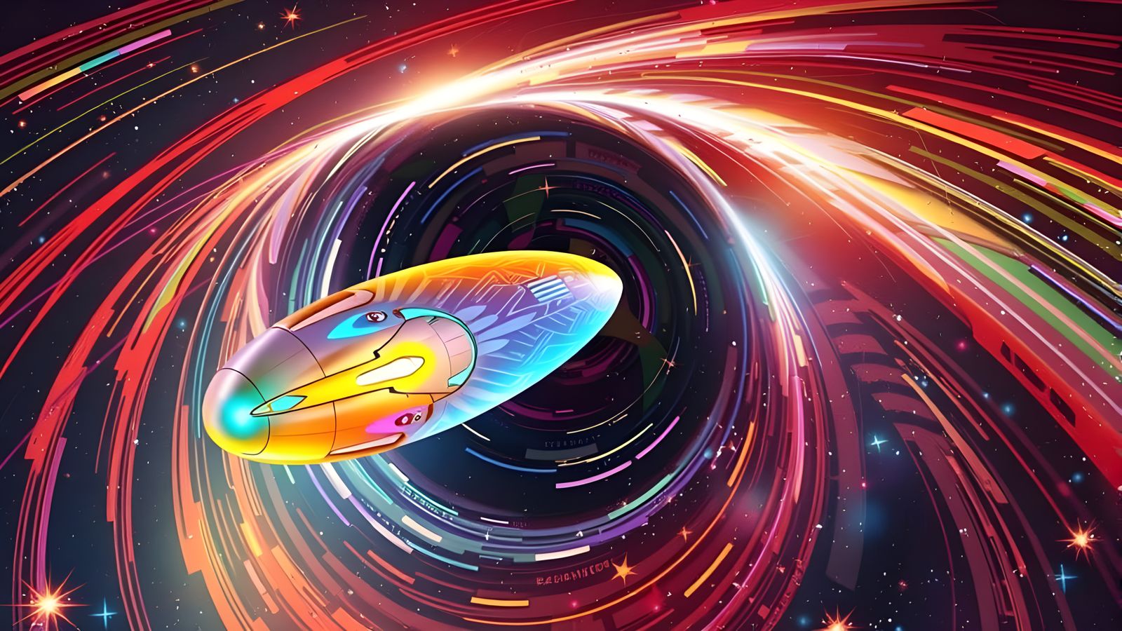 Sleek Capsule Races Through Star Vortex