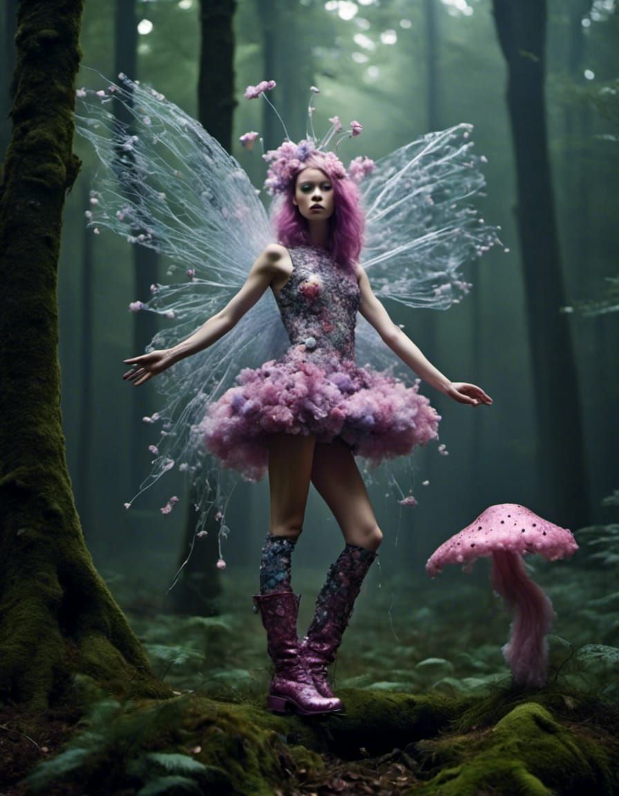 Dancing Fairy in Combat Boots with Fungal Costume