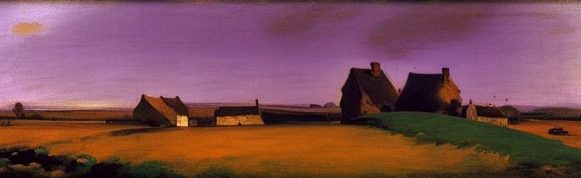 Rural Landscape with Purple Sky, Chardin Style