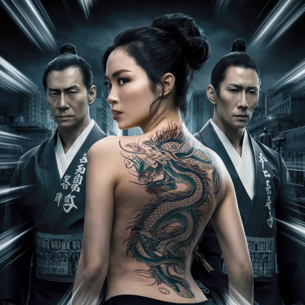 Epic Movie Poster: Dragon Tattooed Woman and Yakuza