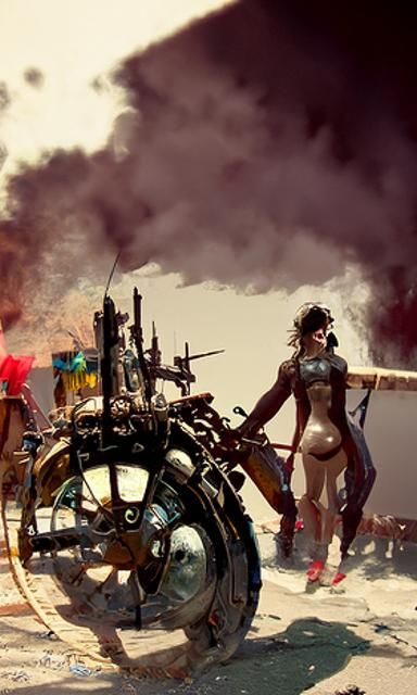 Post-Apocalyptic Woman in Dieselpunk Style