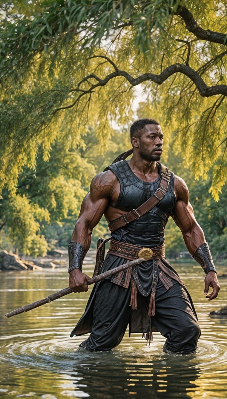 Black Warrior Training by River Willow Tree