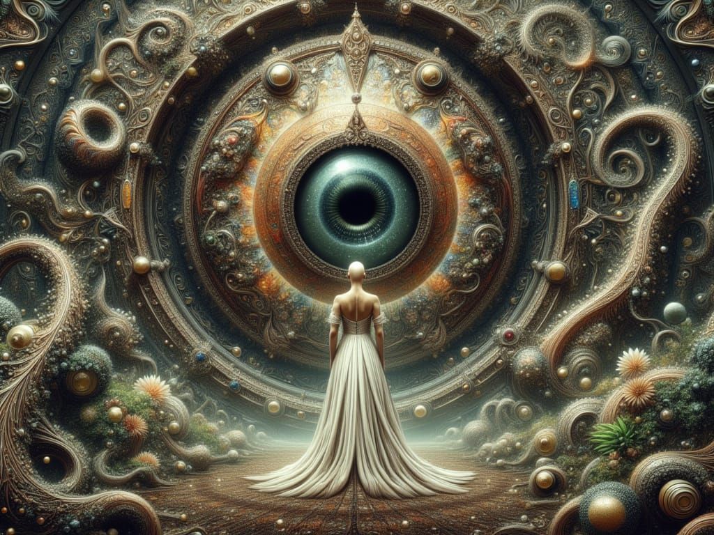 Surreal Justice Blind Eye in Dalí-esque Style