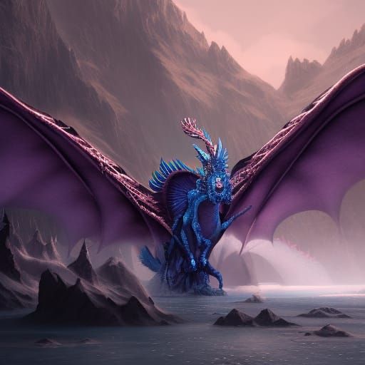 Cute Ice Dragon Fantasy Concept Art