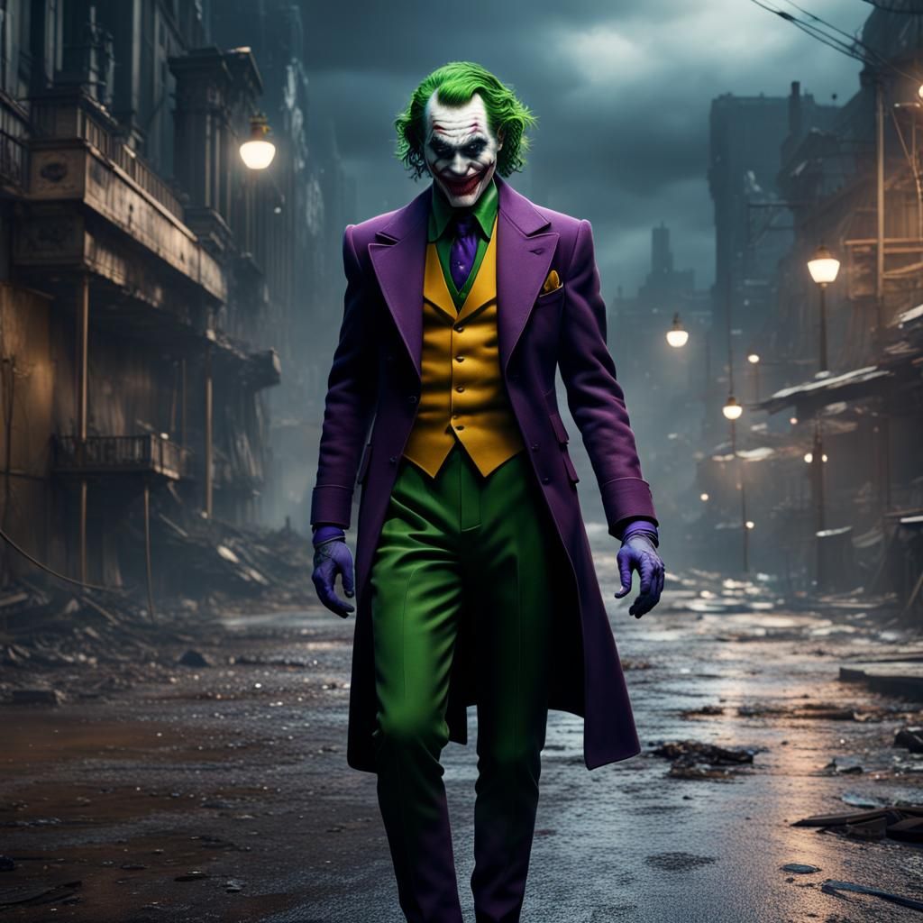 Detailed Joker Painting in Fantasy Concept Art Style