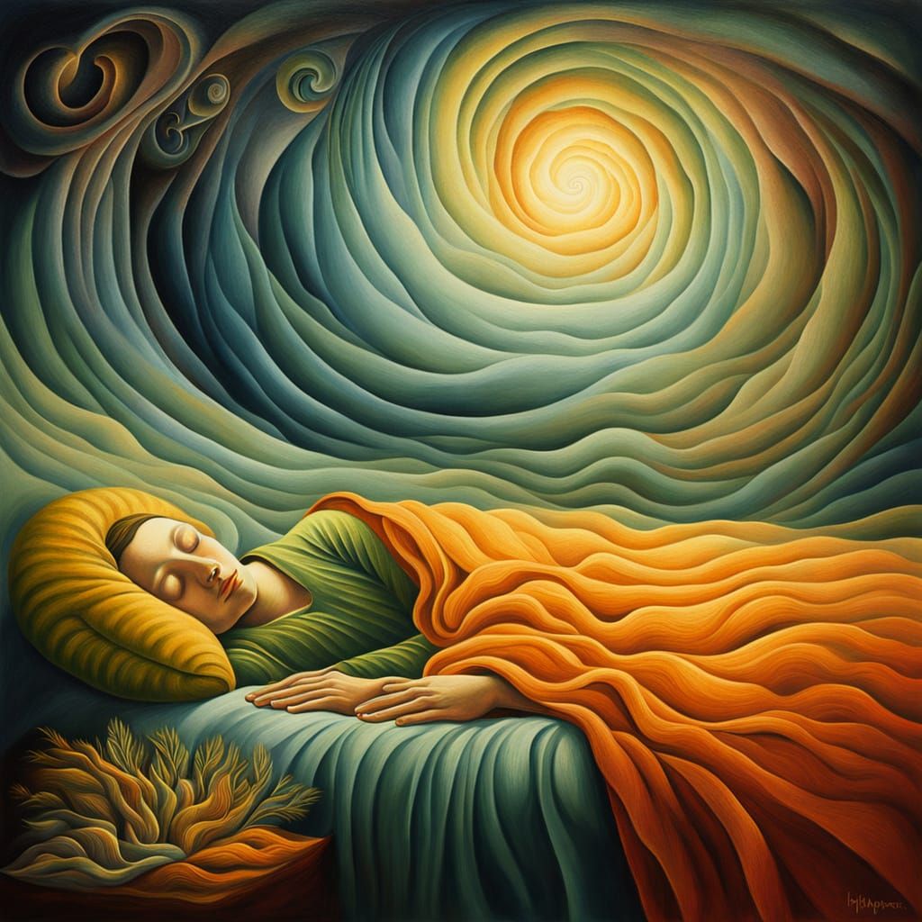 Dreamlike Surrealist Portrait in Vibrant Oil Paint