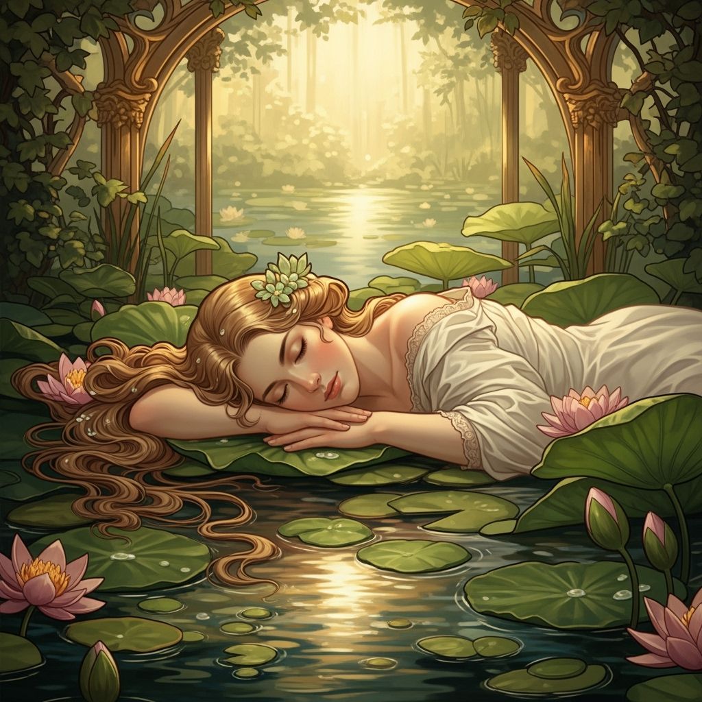 Sleeping Woman in Rococo Style Pond