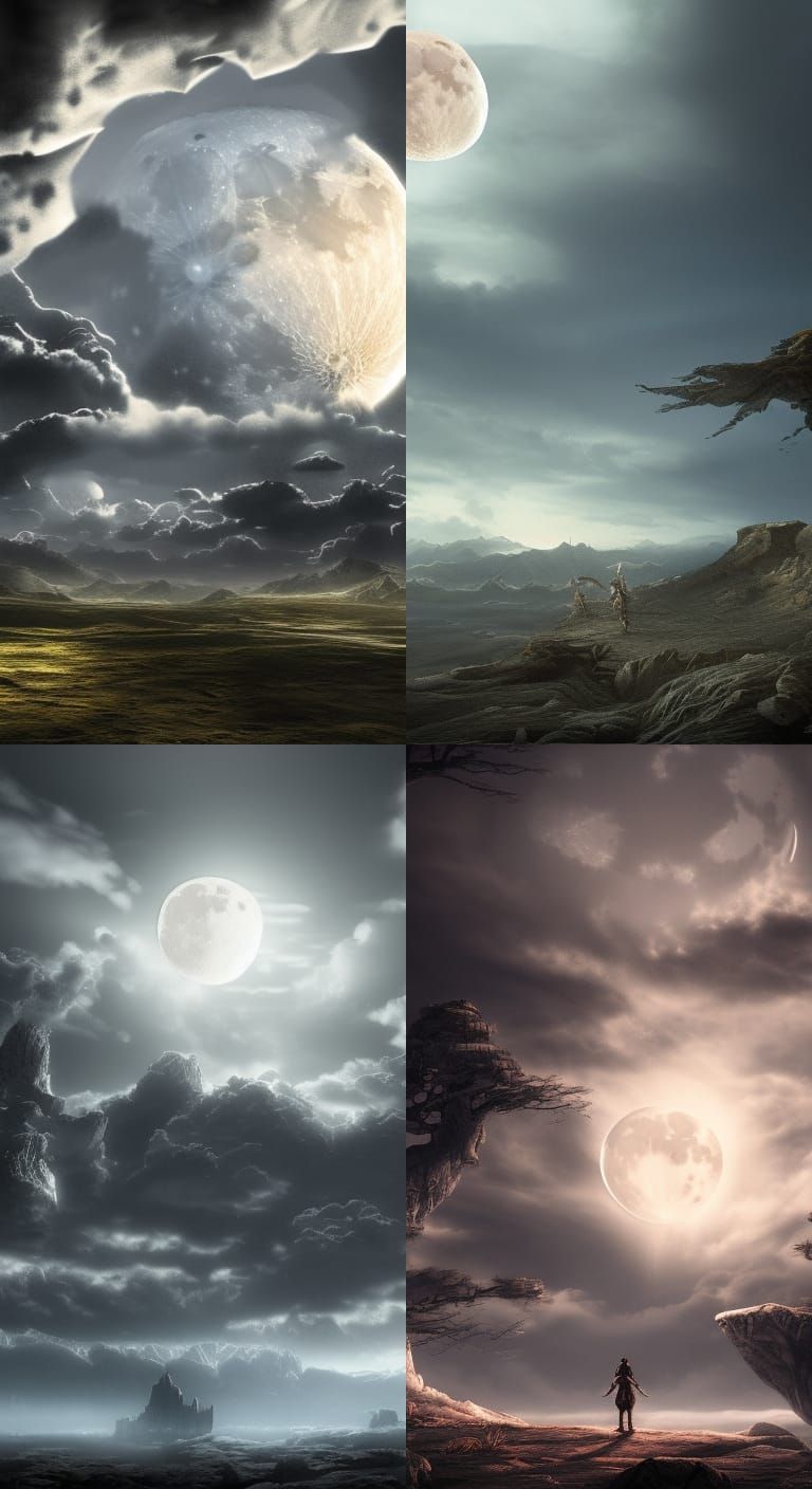 Epic Moonlit Fantasy Landscape in 8K