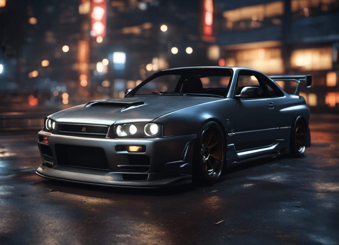 1999 Nissan Skyline GTR at Night in 3D