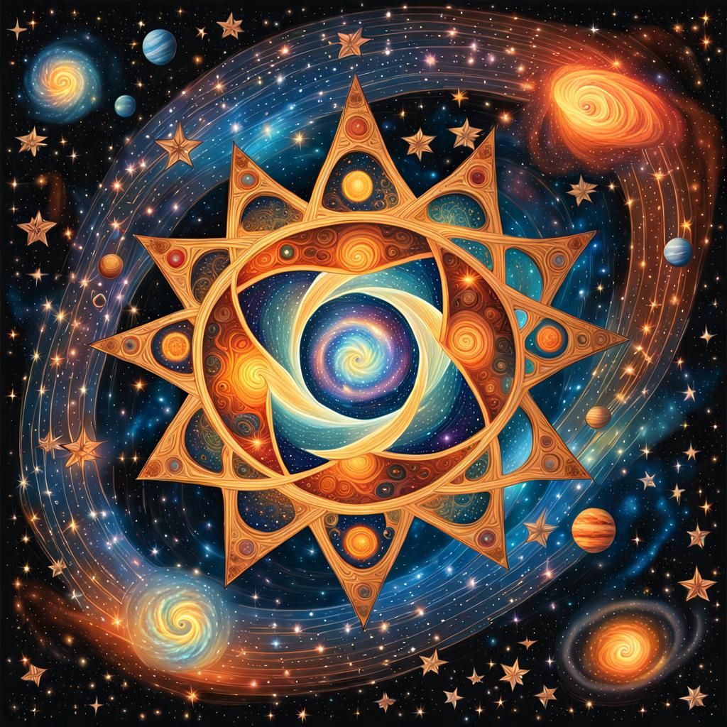 Ethereal Figure Amidst Galactic Star Swirls