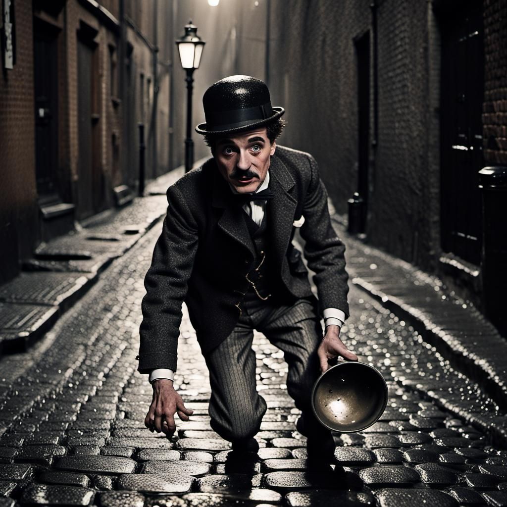 Charlie Chaplin Street Photography in Cinematic Style
