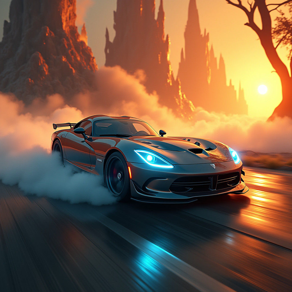 Dodge Viper Speedster in a Mystical Realm