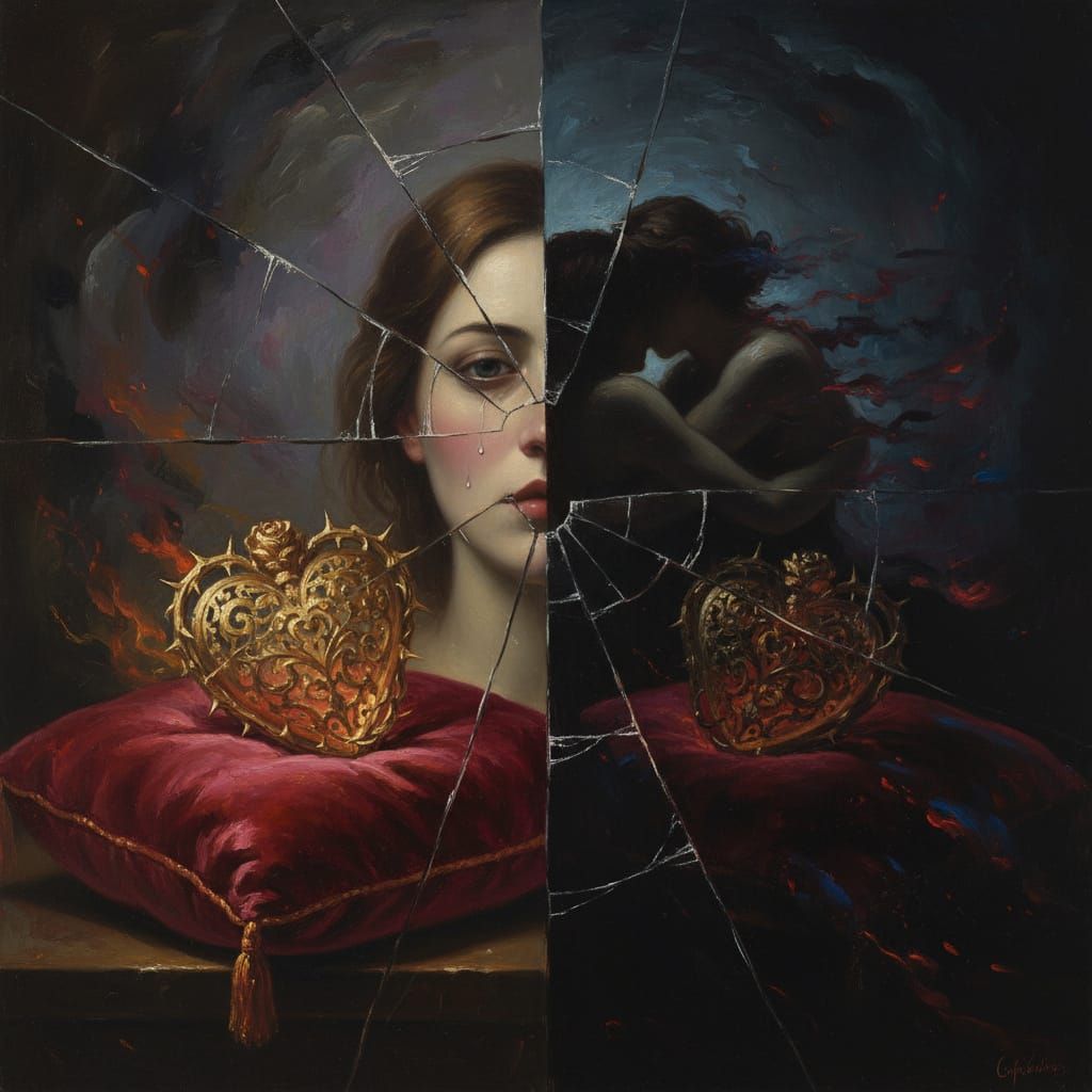 Symbolic Artwork of Love, Desire, and Emotion