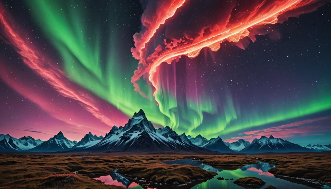 Magnetic Vision: Auroras Illuminate Crystalline Landscape