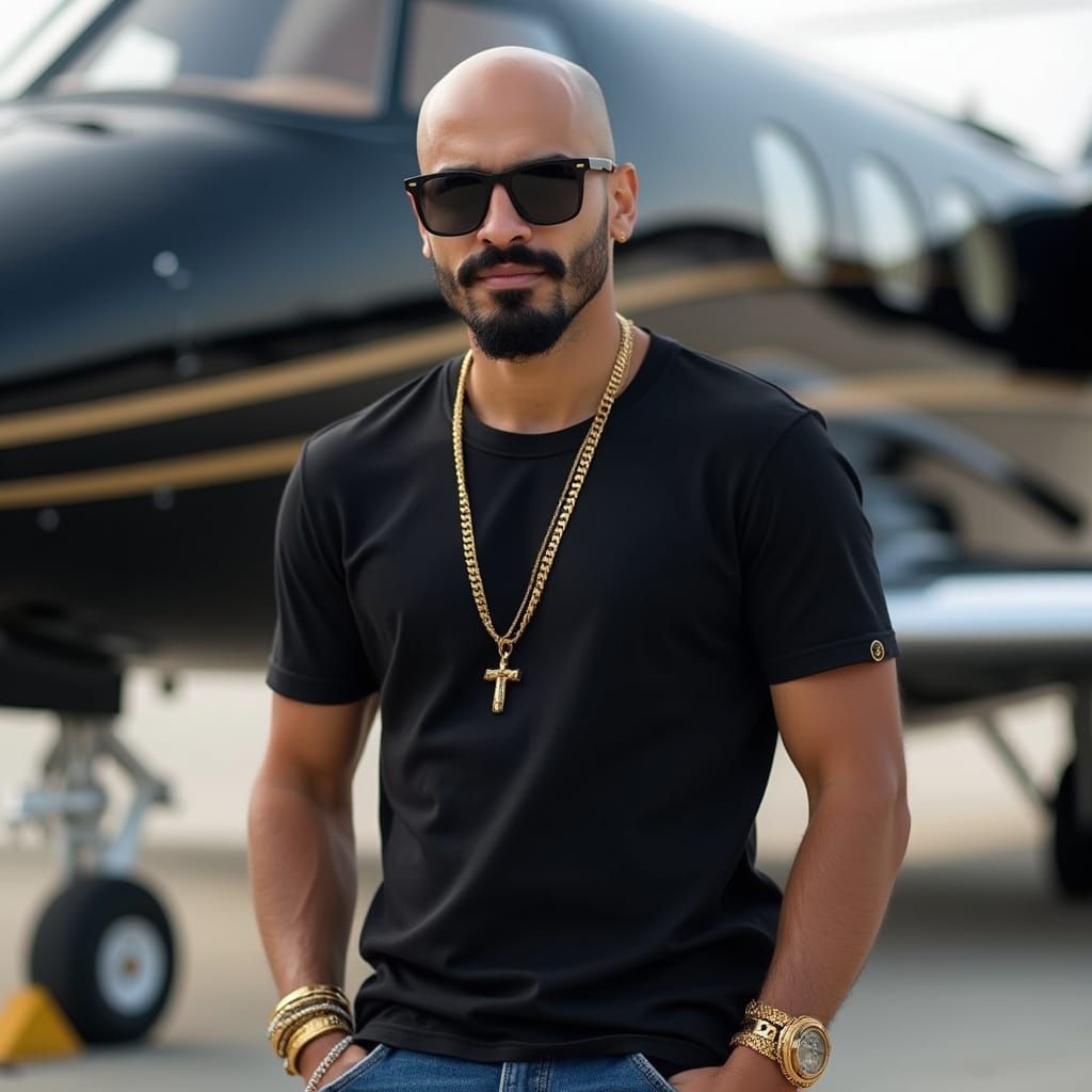 Egyptian Man on Airport Ramp in Photo-Realistic Style