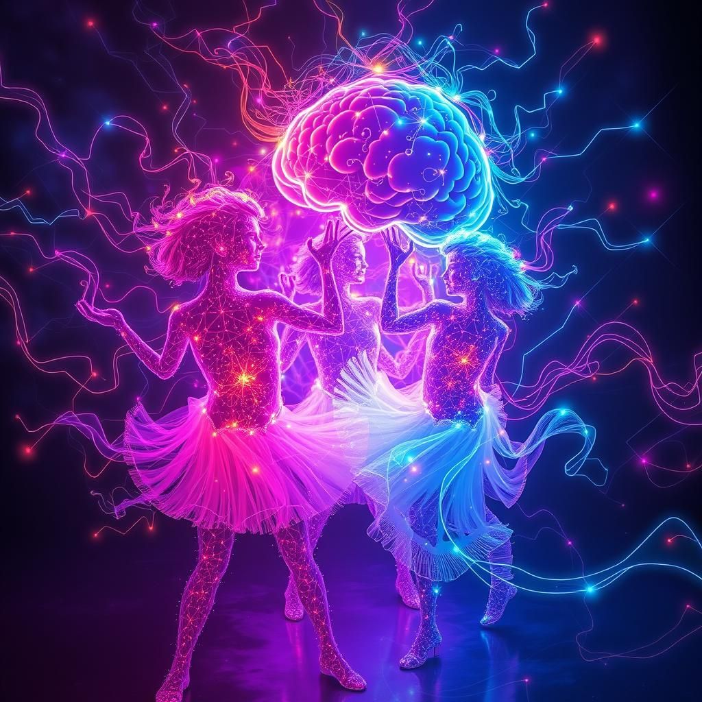 Chromatic Fractal Formations with Electrified Glow