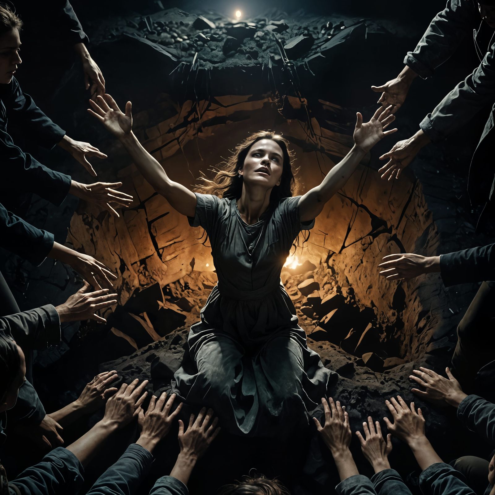 Woman Falling Into Pit Saved By Kind Hands