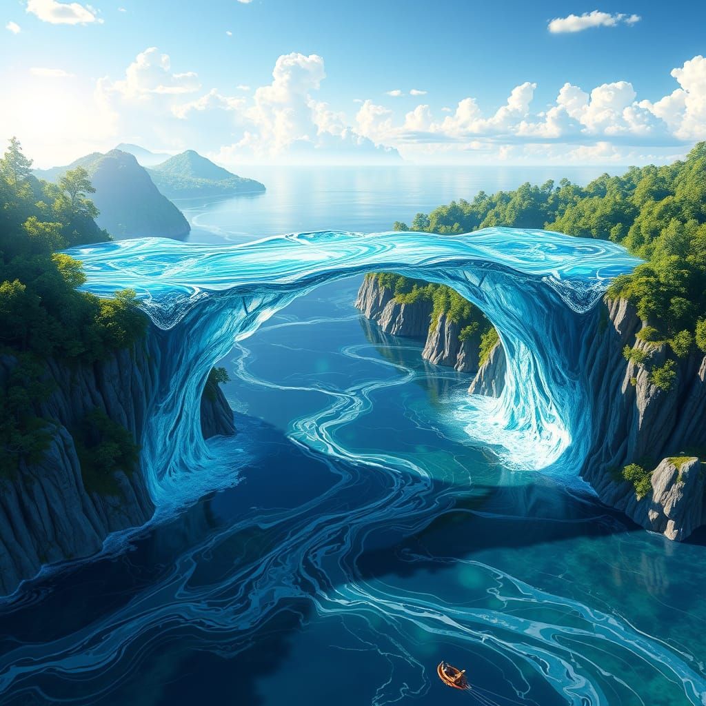 Crystal Bridge of Lush Wonder in 3D Anime Style