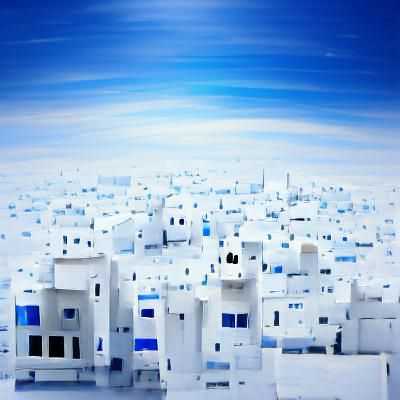 Minimalist White Cityscape: Modern Architecture