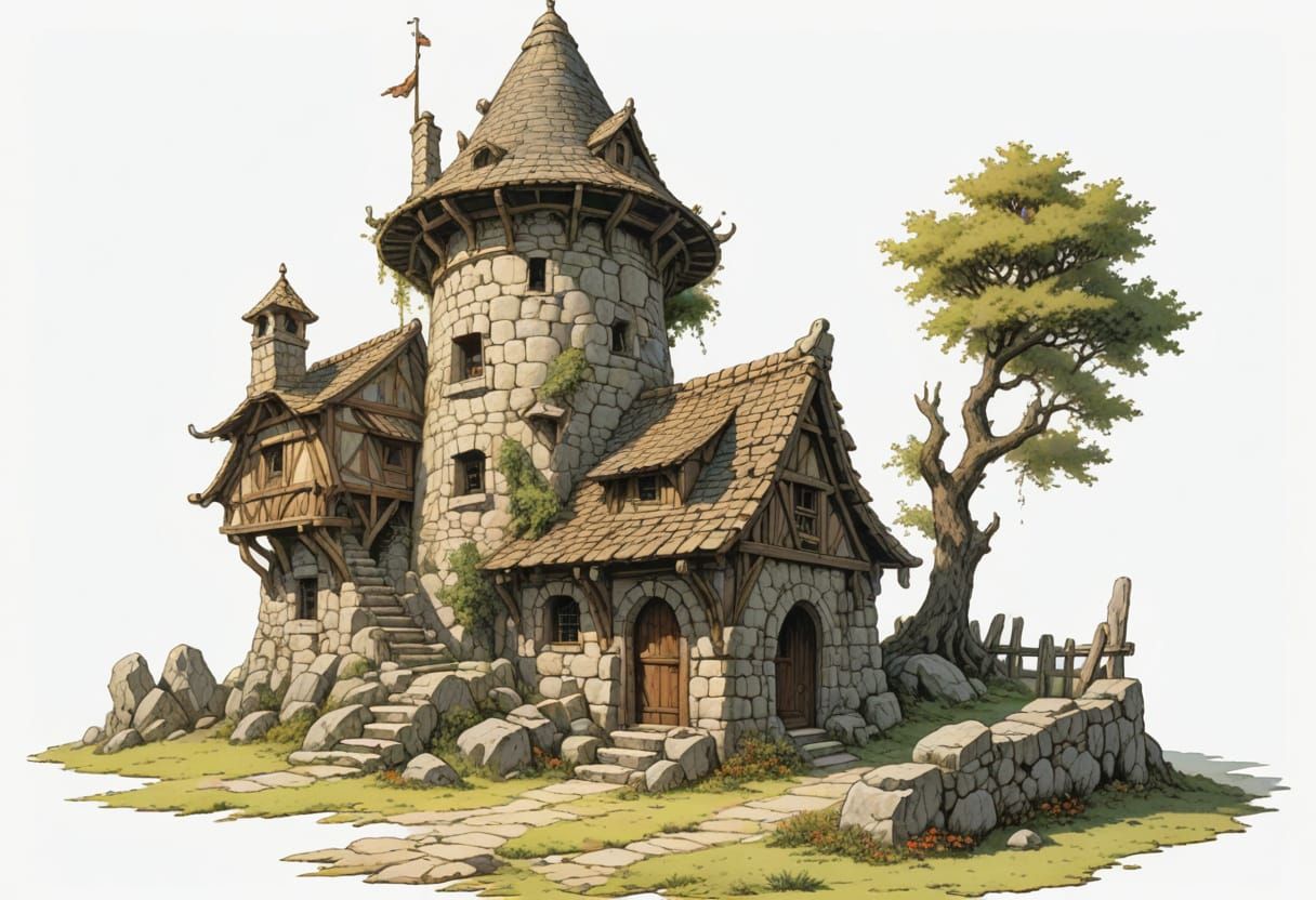 10th Century European Stone Dwelling in Heroic Fantasy Style