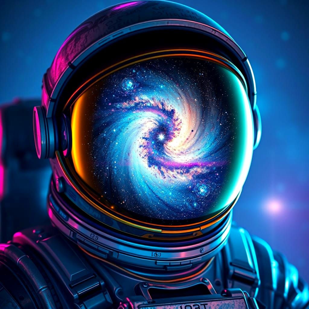 Galactic Astronaut's Cosmos Reflection