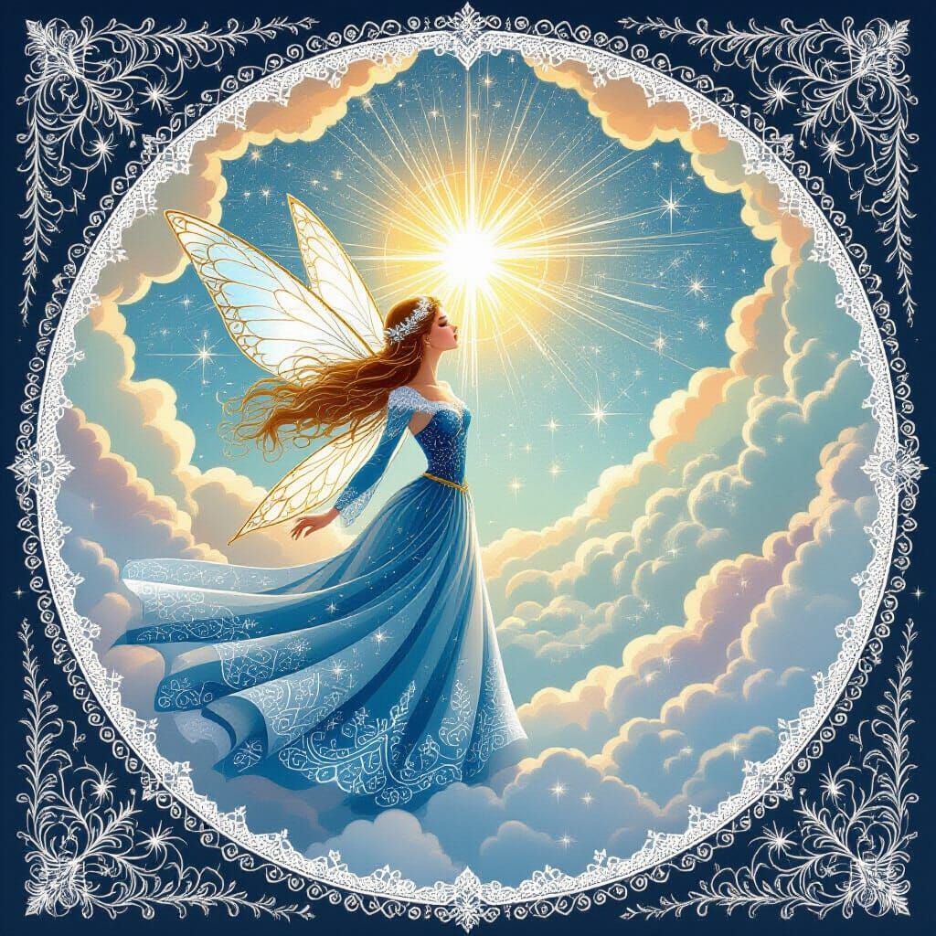 Russian Fairy Tale with Intricate Lace and Divine Light