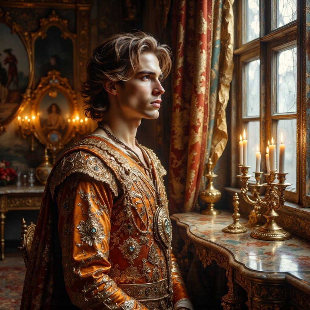 Renaissance Gentleman in Art Nouveau Style