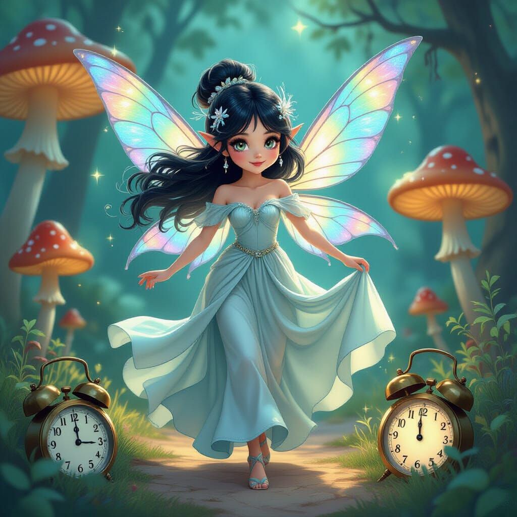 Pixie Dances Through Pocketwatches in Fantasycore Style