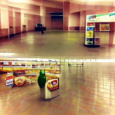 Grocery Store Aisle with Stocked Shelves
