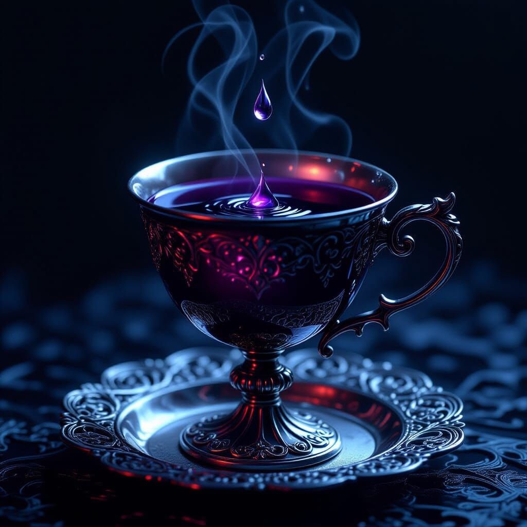 Dark Fantasy Teardrop in Luminescent Poison Chalice