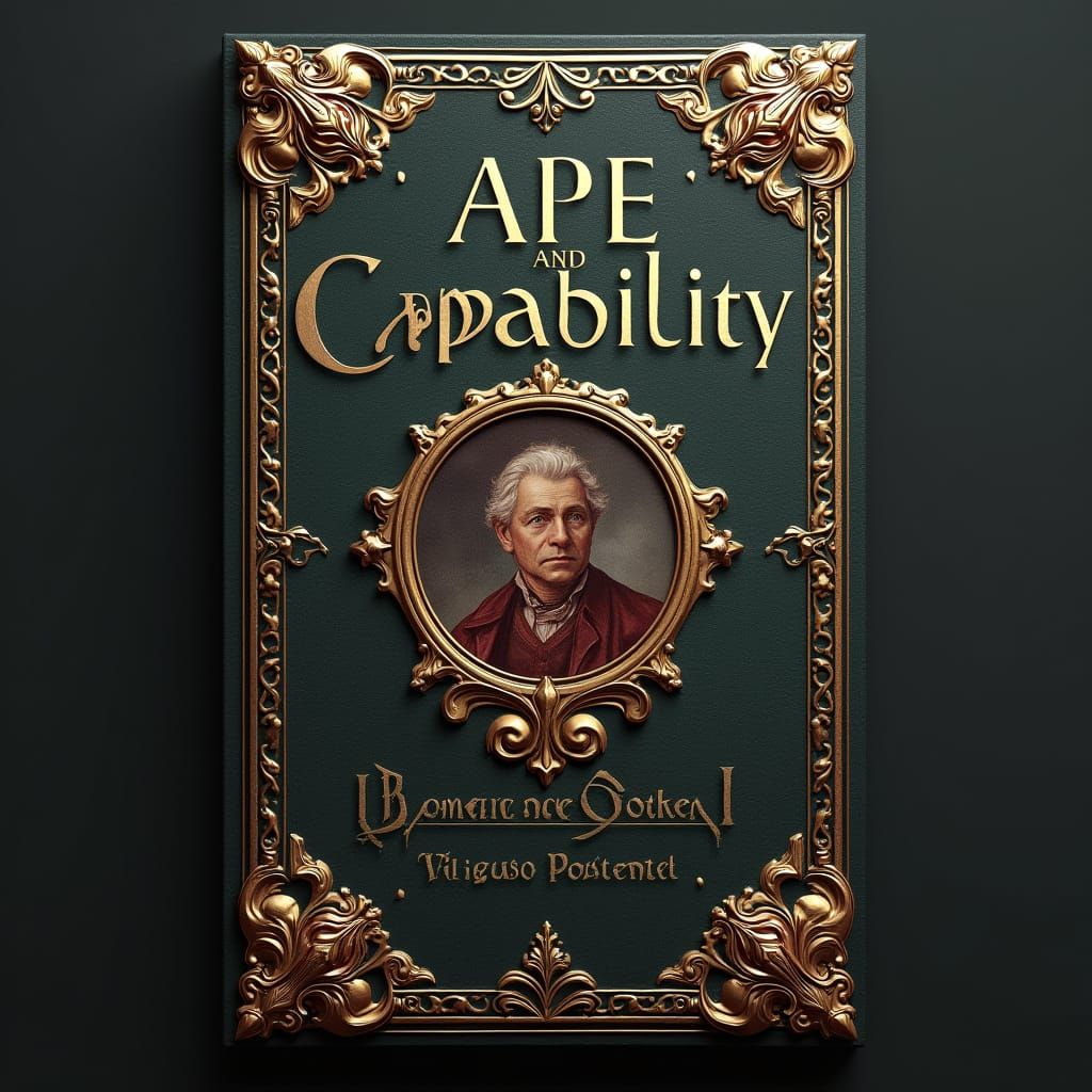 Ape & Capability Novel Cover in Ornate Fantasy Style