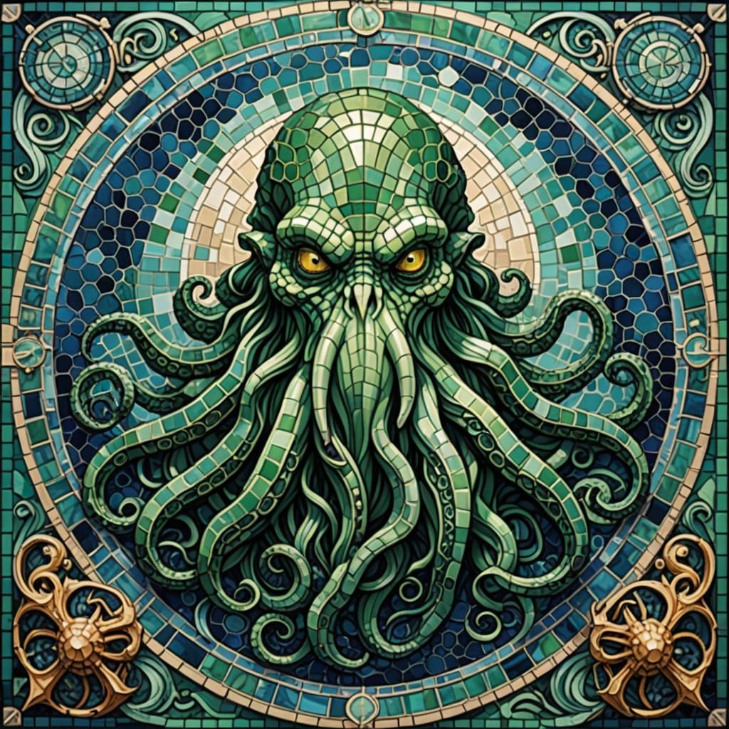 Ancient Cthulhu Mosaic in Atlantis Style