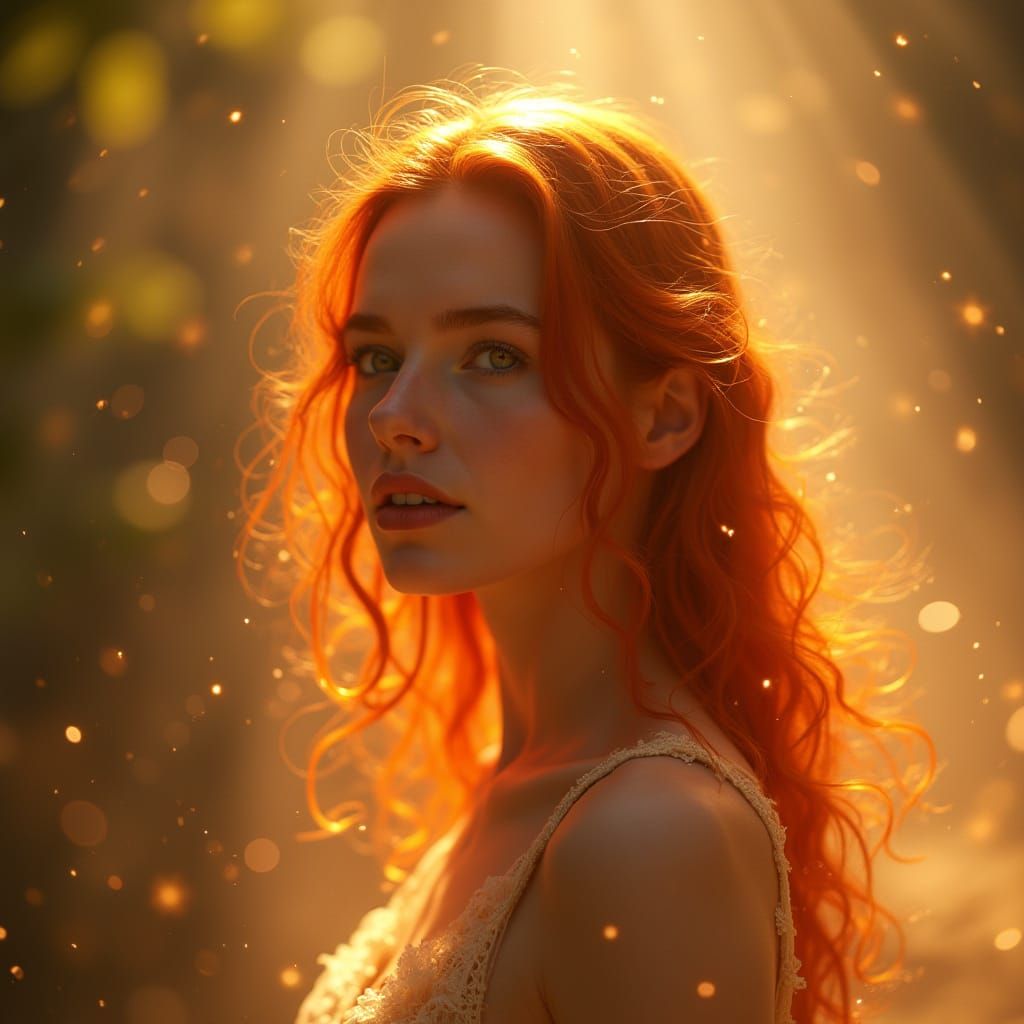 Angel of Celestial Light with Golden Hair