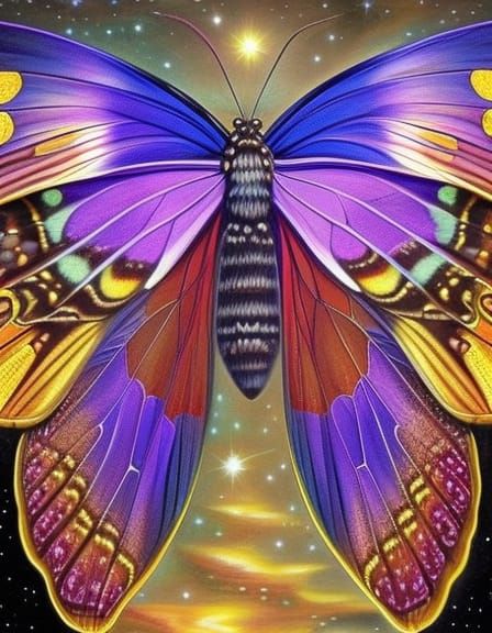 Beautiful Moth Woman with Intricate Wings in Fantasy Art