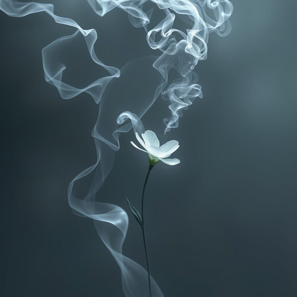 Ethereal Mist Figure Reaches for the Light