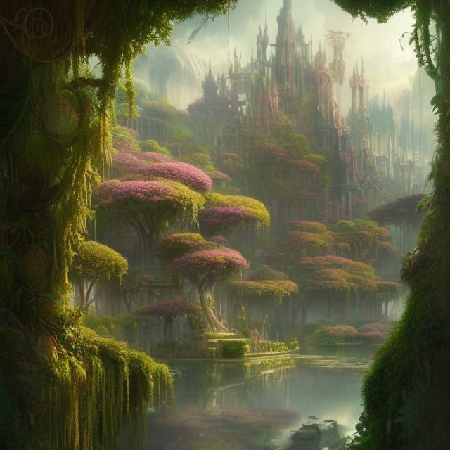 City of Eden: Floating Gardens in Divine Light