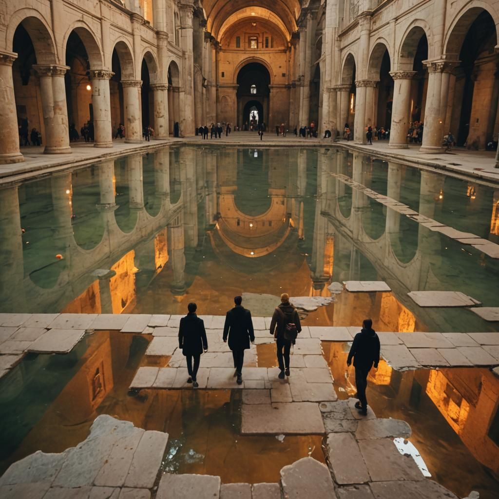 Istanbul's Basilica Cisterns: Cinematic Film Still