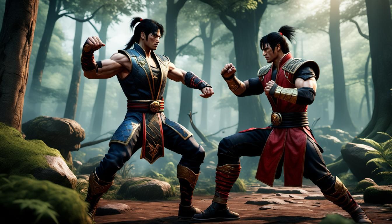 Jin Kazama vs Sheeva in Fantasy Forest