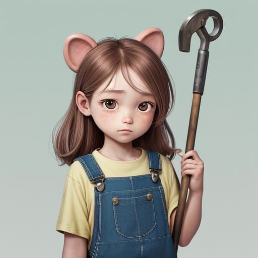 Chibi Handyman Ant in Whimsical Pastel Hues