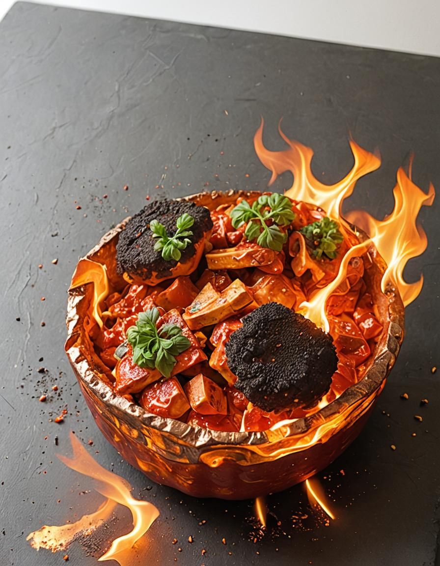 Abstract Fiery Composition in Warm Tones