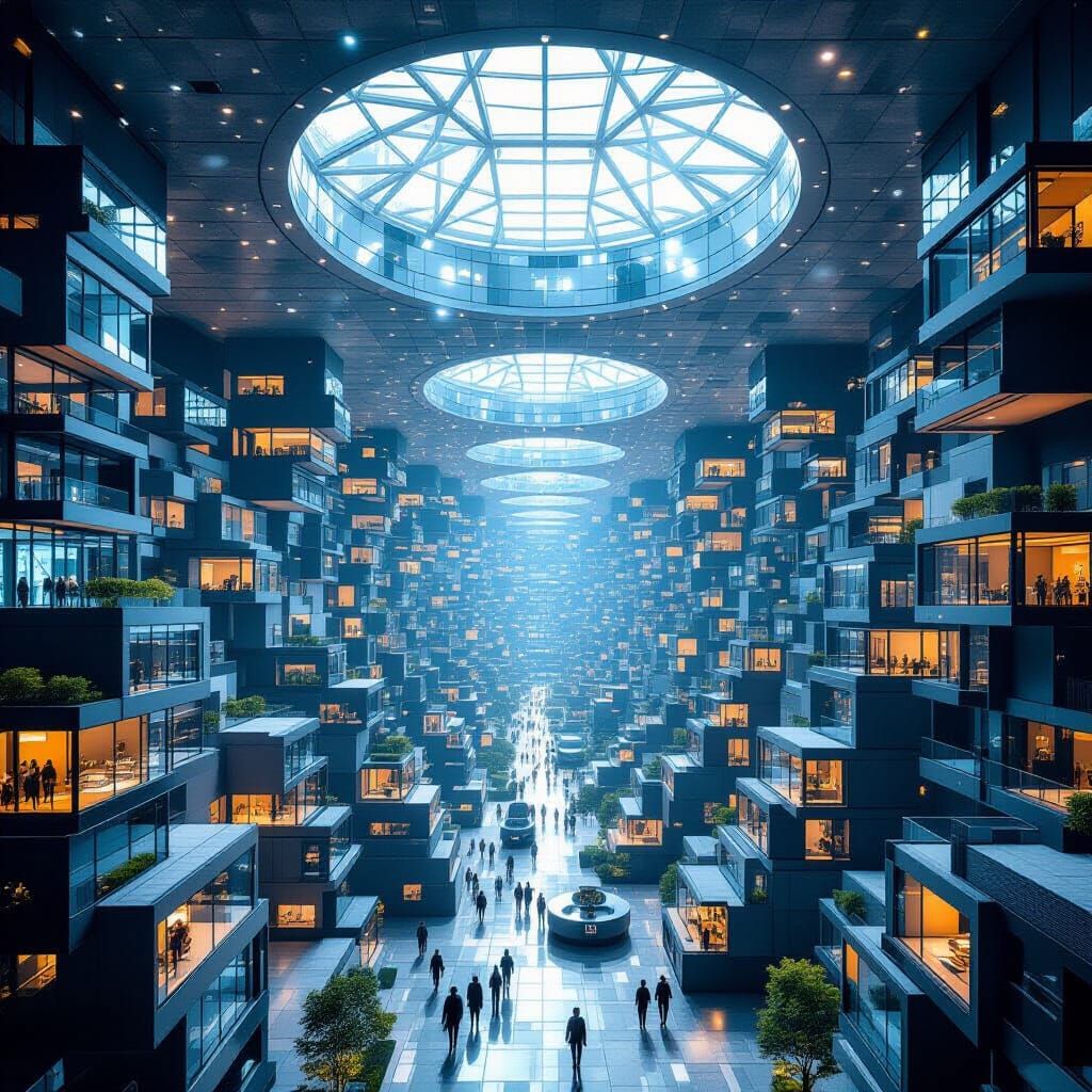 Vast Underground City with Million Homes, Natural Light