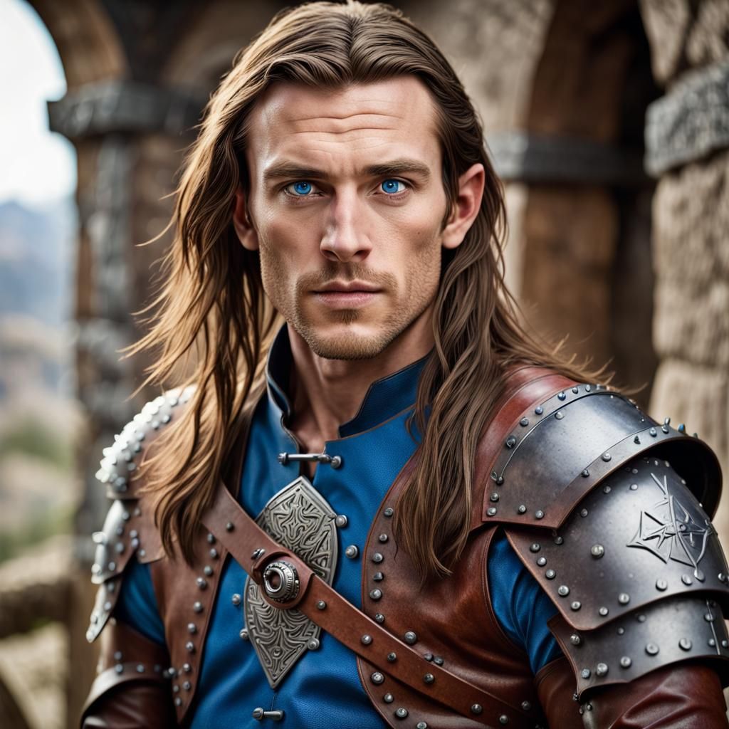 D&D Half-Elf Rogue Portrait with Studded Leather Armor