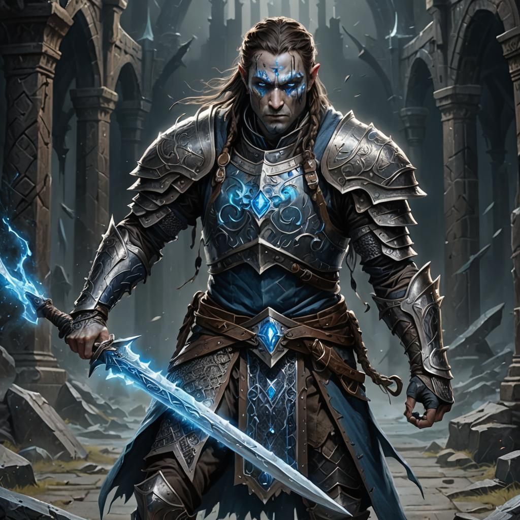 Half-Elf Death Knight Ready to Strike