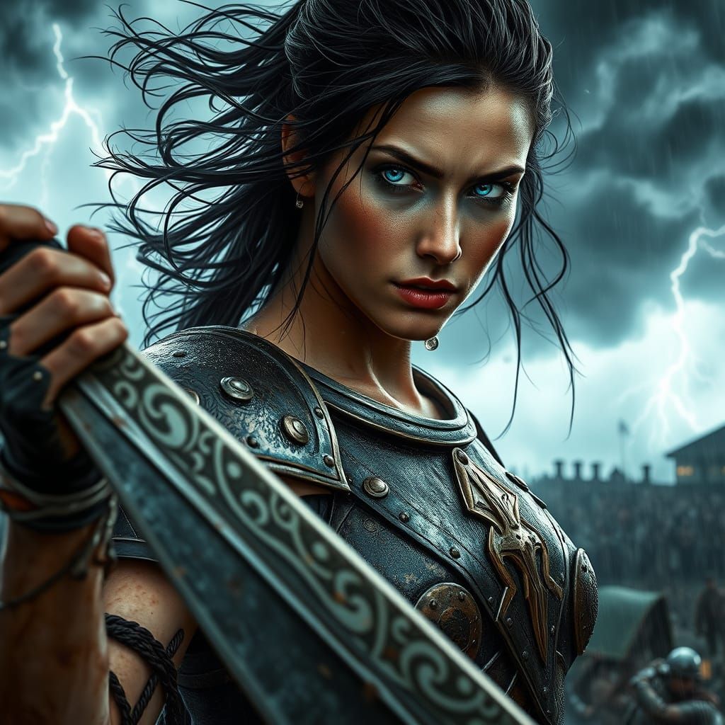 Stormborn Warrior in Epic Historical Style