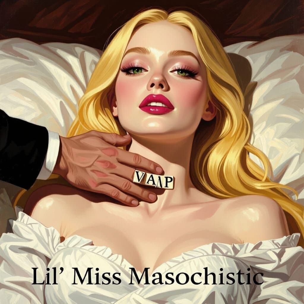 Blonde Woman with Green Eyes Smiling on Bed