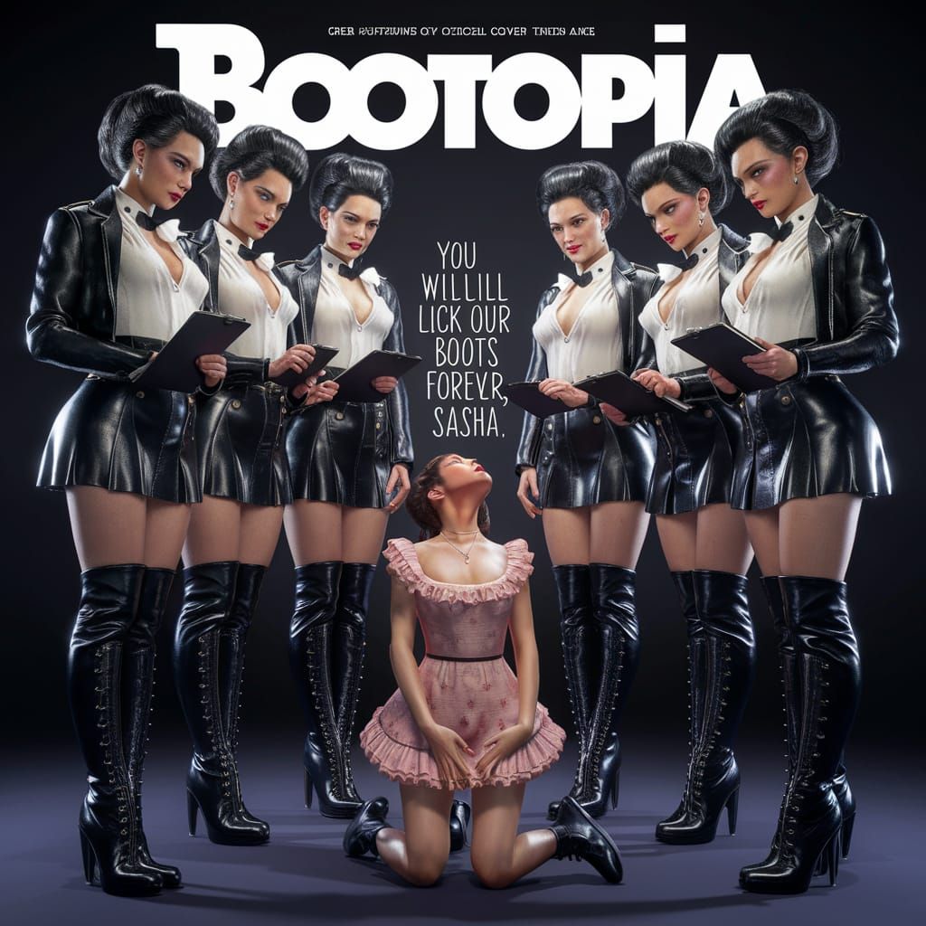 Step-Sisters Dominate Sasha in Provocative Bootopia Magazine...