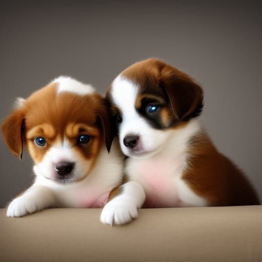 Hyperrealistic Puppies in Cinematic Composition